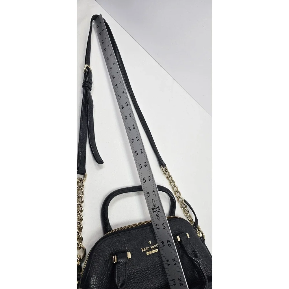 Kate Spade‎ New York Black Pebbled Leather Crossbody Satchel Gold Hardware
